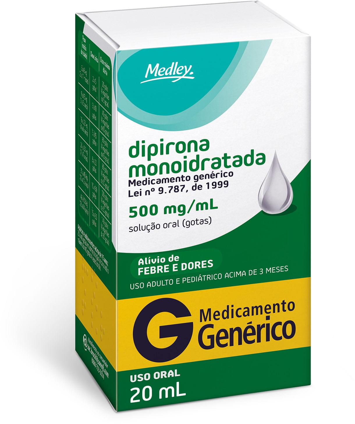 Dipirona Sódica 500mg Medley Genérico 20ml 1926