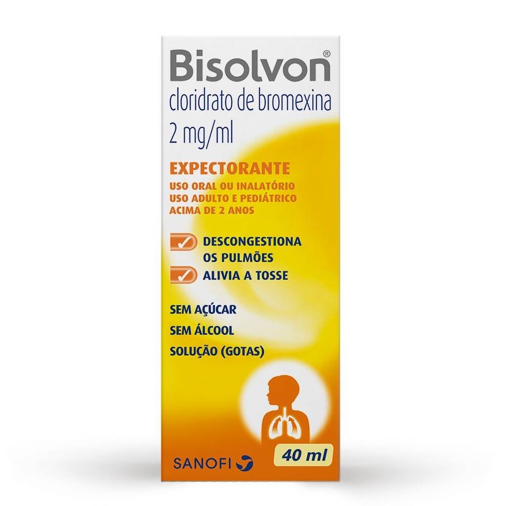 Bisolvon Xarope 0,8mg/mL, caixa com 1 frasco com 120mL de xarope