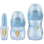 Kit-Mamadeiras-Lillo-Evolution-Primeiros-Passos-Azul-50ml-120ml-260ml