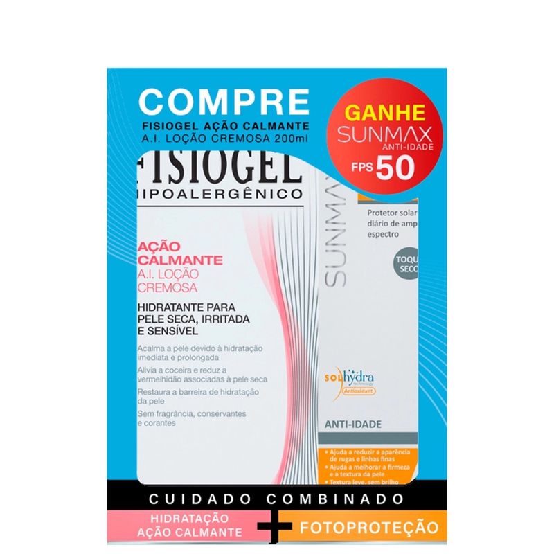 Fisiogel-Al-Locao-Cremosa-200ml-Sunmax-Anti-idade-FPS50-60ml