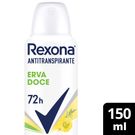 Desodorante Antitranspirante Aerosol Feminino Rexona Erva Doce 150ml
