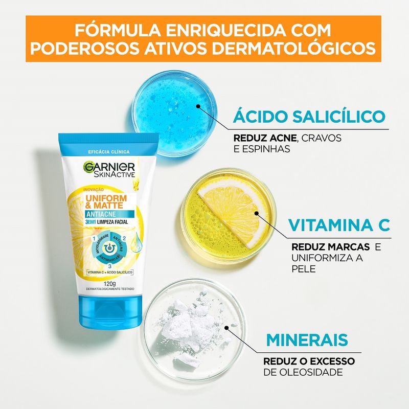 Esfoliante-Garnier-Uniform---Matte-Antiacne-3-em-1-Limpeza-Facial-120g-3