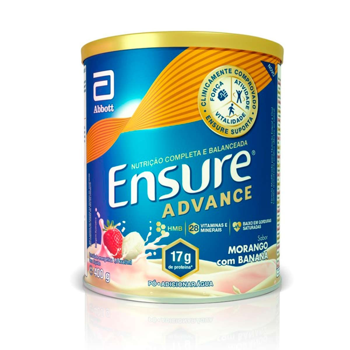 Suplemento Nutricional Ensure Advance Sabor Morango e Banana 400g