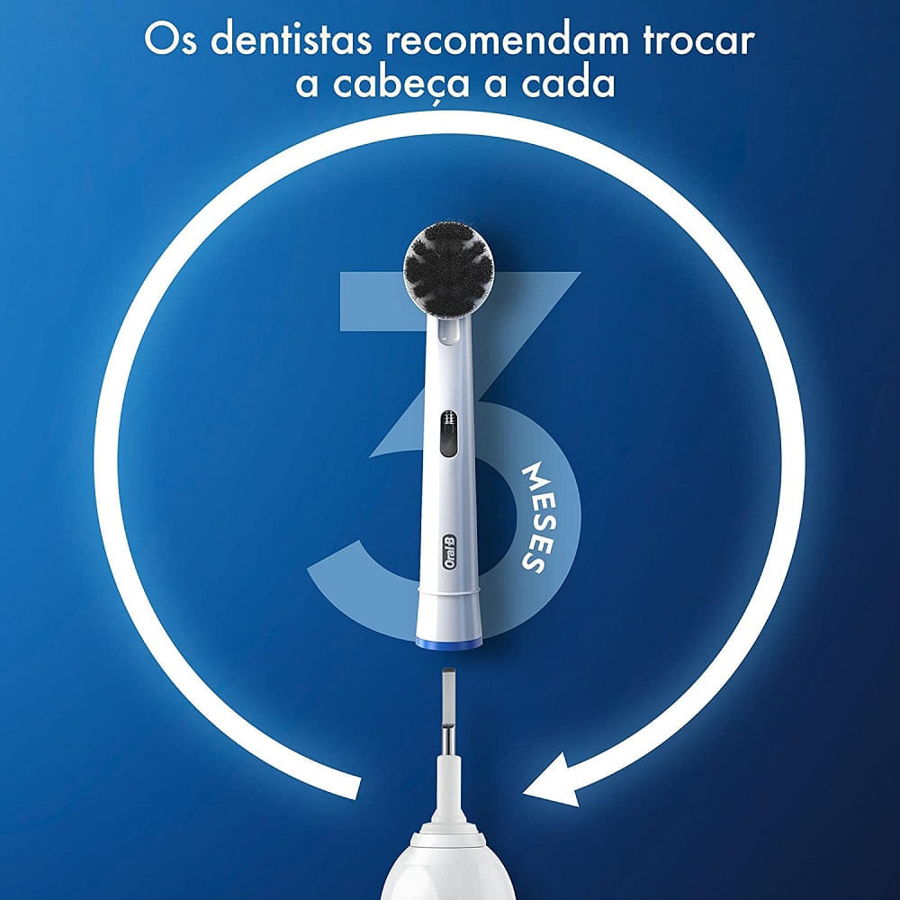 Escova Dental Elétrica Oral B Carvão Refil 2 Unidades