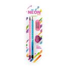 Lápis Hb Resina Neon Eco 2 Unidades+Apontador+Borracha