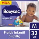 Fralda Babysec Premium Mega Tamanho M 32 Unidades