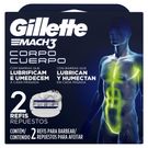 Carga para Aparelho de Depilação Gillette Mach 3 Corpo 2 unidades