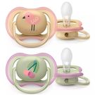Chupeta Philips Avent Ultra Air 0 a 6 Meses Decorada Menina 2  Unidades SCF085/13