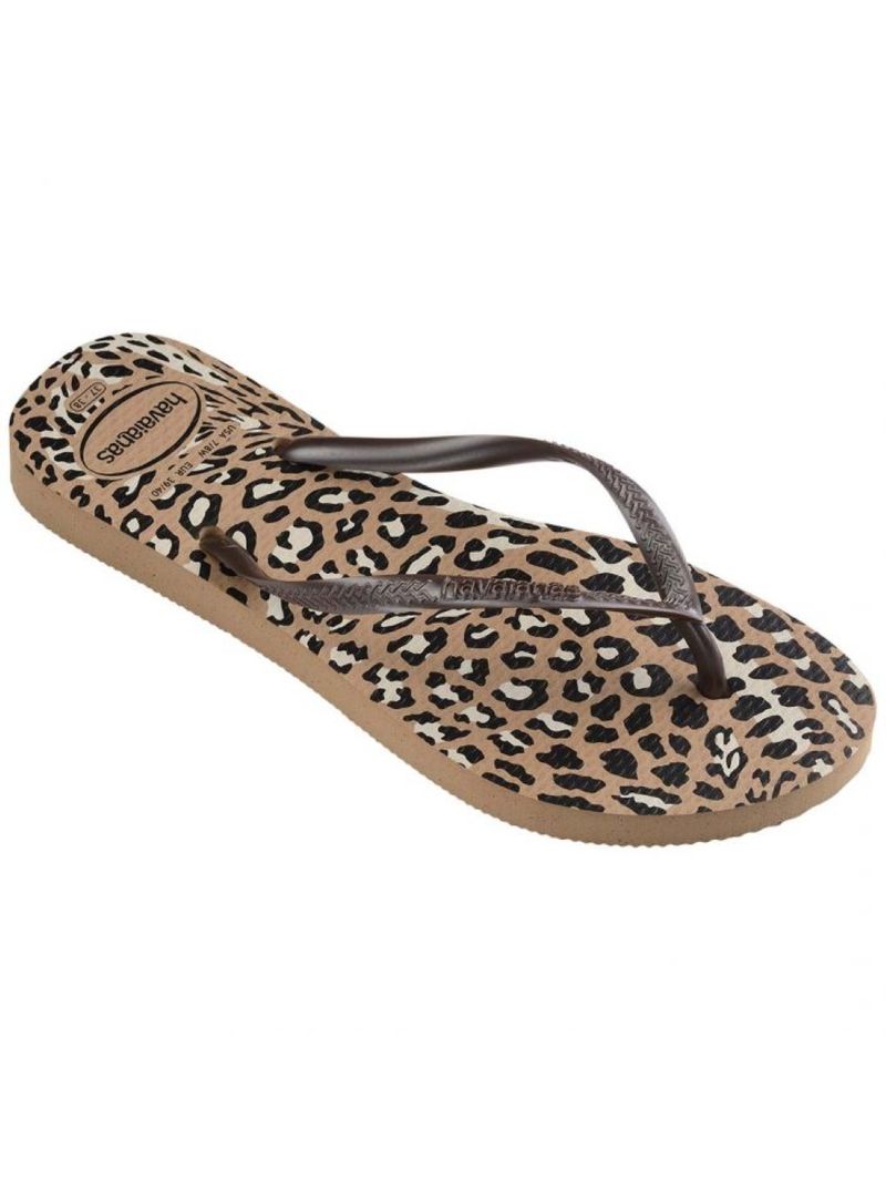 Sandália Havaianas Slim Animals Rose Gold/Cafe