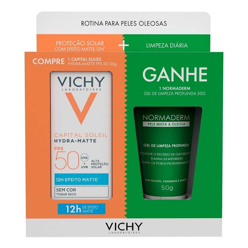 ideal-soleil-hydra-matte-fps-50-30g-gel-limpeza-normaderm-50g