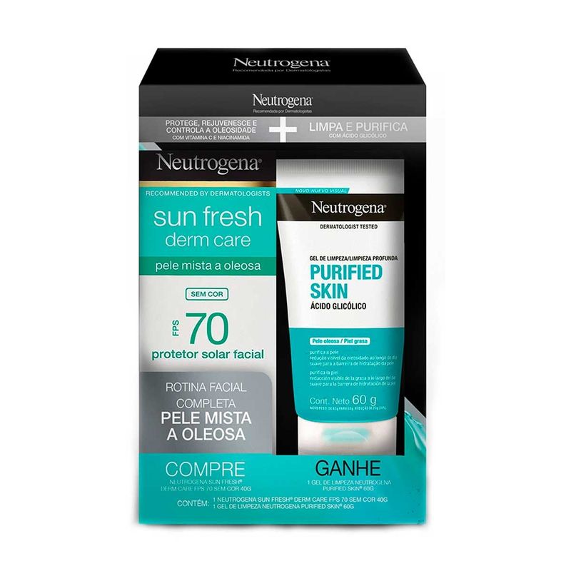 protetor-solar-facial-neutrogena-sun-fresh-fps-70-40g-gel-de-limpeza-neutrogena-prified-skin-60g-kit