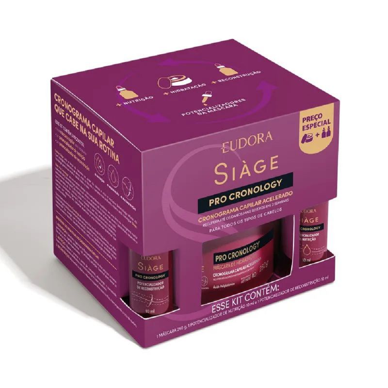 Mascara-Capilar-Siage-250g-Pro-Cronology-Reconstrucao-10ml-Nutricao-10ml-Pro-Cronology