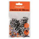 Elástico Silicone Para Cabelo ProArt 200un Preto/Branco ES10B
