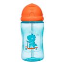 Garrafa Buba Dinossauro Patinete Azul Com Canudo Retrátil 340ml