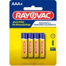 Pilha Rayovac Amarelinhas AAA 4 Unidades