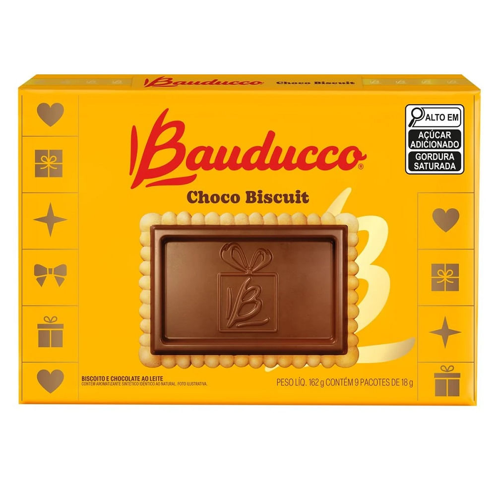 Biscoito Bauducco Choco Biscuit Chocolate Ao Leite 162g