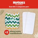 Fralda Huggies Reutilizável Eco Protect Listrada 1 Unidade + 2 Absorventes Tecido