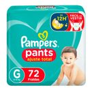 Fralda Descartável Pampers Ajuste Total Top G 72 Unidades