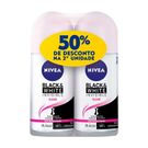 Antitranspirante Roll-on Nivea Black & White Invisible Clear Feminino 48h 50ml Com 2 Unidades