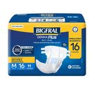 Fralda Geriátrica Unissex Bigfral Derma Plus Noturna M 16 Unidades