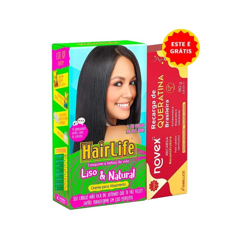 creme-para-alisamento-hairlife-liso-e-natural-180g-recarga-de-queratina-80g