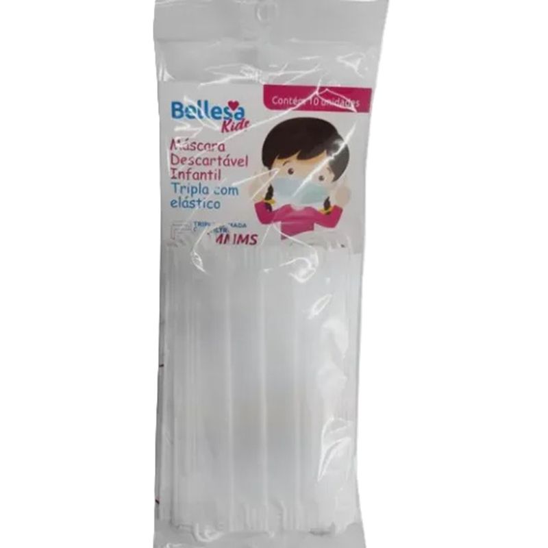 mascara-descartavel-cirurgica-bellesa-kids-branca-infantil-10-unidades