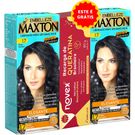 Tinta Maxton 1.7 Preto Azulado 2 Unidades + Recarga Queratina Novex 80g