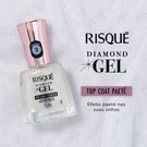 Esmalte Risqué Diamond Gel Top Coat Fixador Efeito Paetê 9,5ml