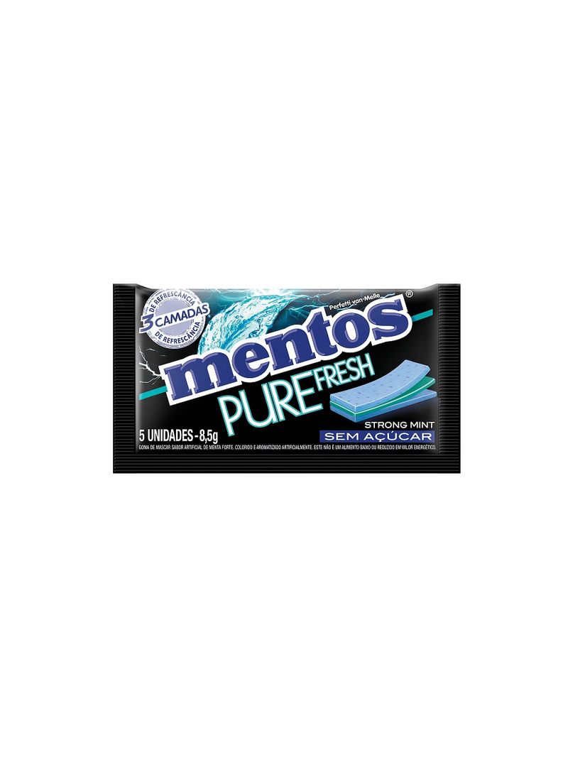 Chiclete Mentos Pure Fresh 3 Strong Mint 8,5g