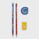 Kit Escolar Leo e Leo Sônic 2 Lápis+Apontador+Borracha