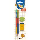 Kit Escolar Leo e Leo Solar 2 Lápis+Apontador+Borracha