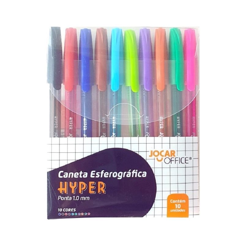 caneta-esferografica-hyper-1-0mm-estojo-jocar-office-10-cores-coloridas-1