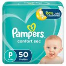 Fralda Descartável Pampers Confort Sec P 50 Unidades
