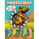 Livro Infantil Dinossauros Com 5 Miniaturas