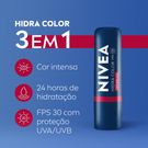 Hidratante Labial Nivea Hidra Color 2 em 1 Cor Vermelho 4,8g