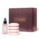 Kit Eudora Instance Colônia Frutas Vermelhas 75ml + 4 Sabonetes Em Barra de 80g