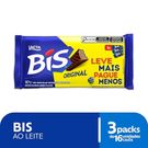 Bis de Chocolate Ao Leite Lacta 3 Unidades de 100,8g
