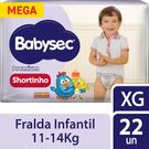 Fralda Babysec Premium Shortinho Mega Tamanho XG 22 Unidades