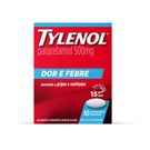 Tylenol Paracetamol 500mg Dor e Febre 10 comprimidos