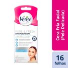 Cera Fria Depilatória Facial Veet Pure e Fresh 16 Unidades