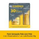 Kit Preservativo Jontex Pele com Pele 2 Unidades + Gel Lubrificante 50g