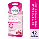 Cera Fria Facial Veet Peles Normais e Secas 12 Folhas