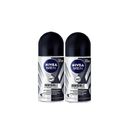 Kit Desodorante Nivea Men Roll On Black e White 2 Unidades 50ml Cada