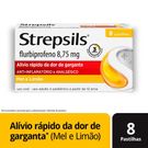 Strepsils 8,75mg Sabor Mel e Limão 8 Pastilhas