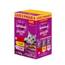 Sachê Whiskas Delicioso Mix para Gatos Adultos Carne, Frango e Salmão ao Molho 85g com 5 Unidades