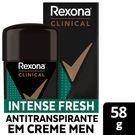 Desodorante Antitranspirante Rexona Clinical Creme Invisível Intense Fresh 58g