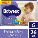 Fralda Babysec Premium Mega Tamanho G 26 Unidades